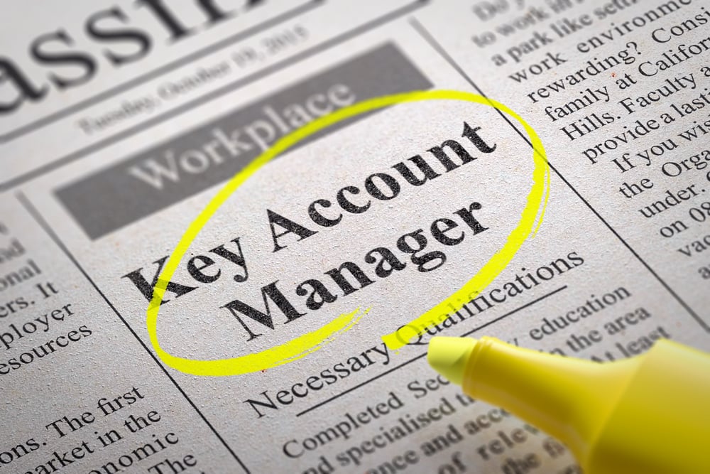 Key Account Manager Vacancy in Newspaper. Job Search Concept.
